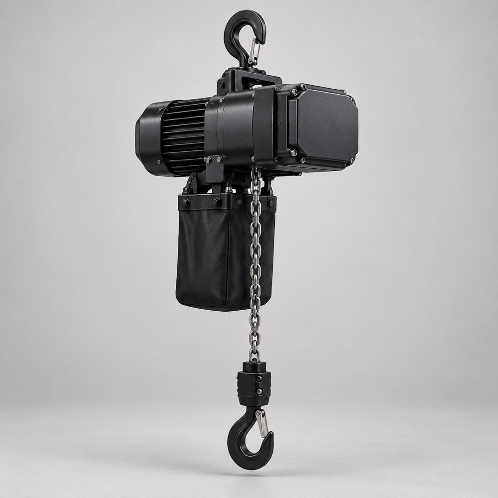 AI illustration of JTDG · 1T / 20 m 1-Tonne Electric Chain Hoist; not an inventory photograph