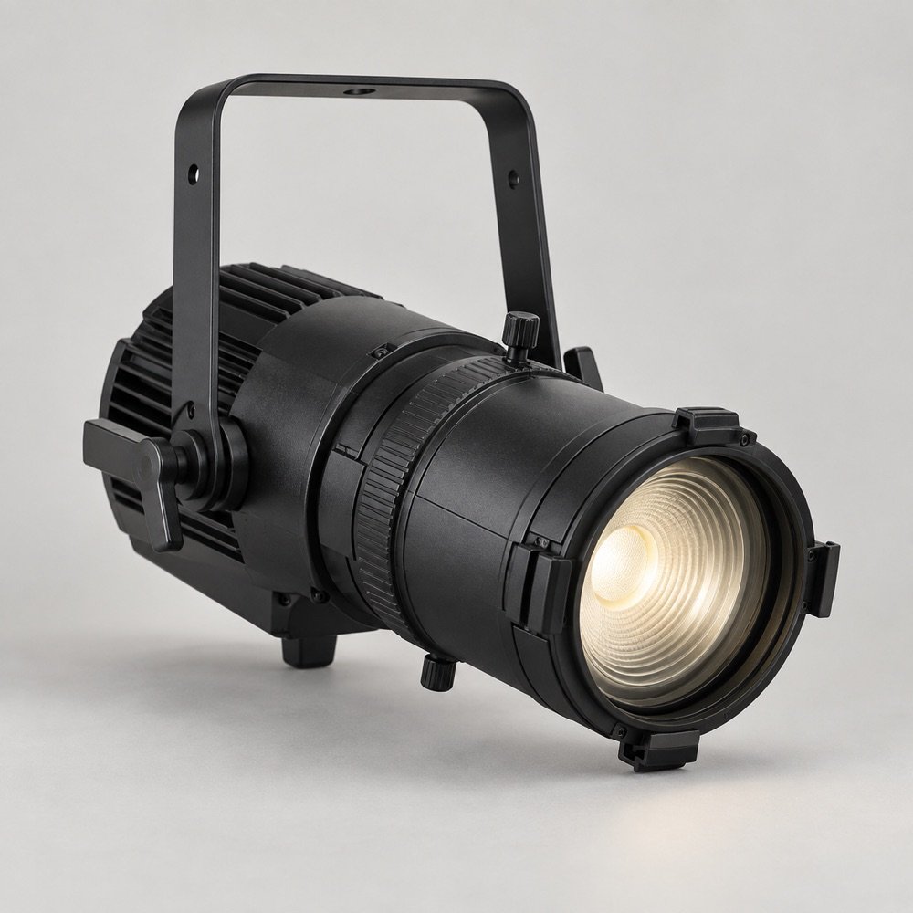 AI illustration of KZ-200COBTJ 200W Zoom COB Spotlight; not an inventory photograph