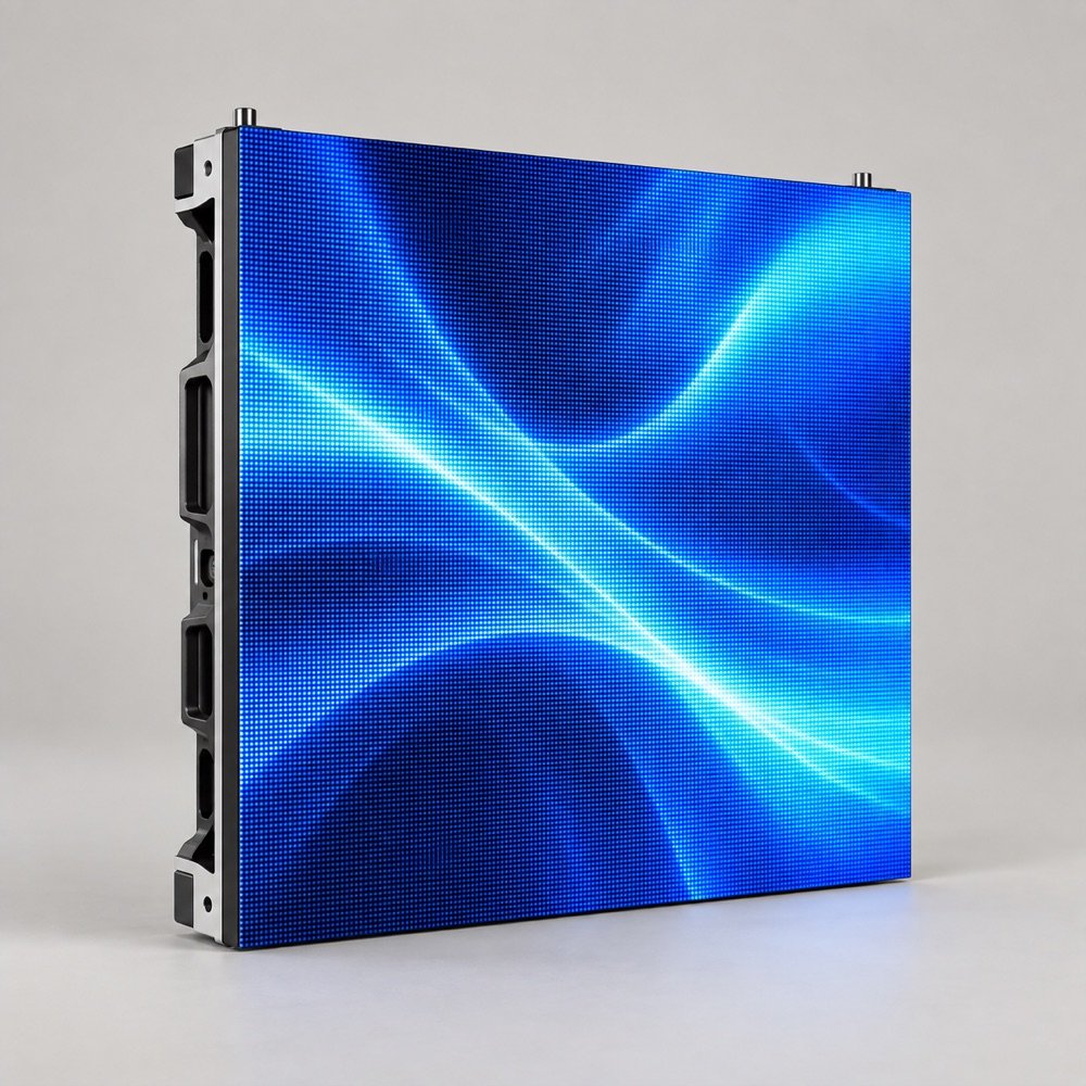 AI illustration of LEmini 3.91 · 500 × 500 mm Outdoor 3.91mm Mini LED Cabinet; not an inventory photograph